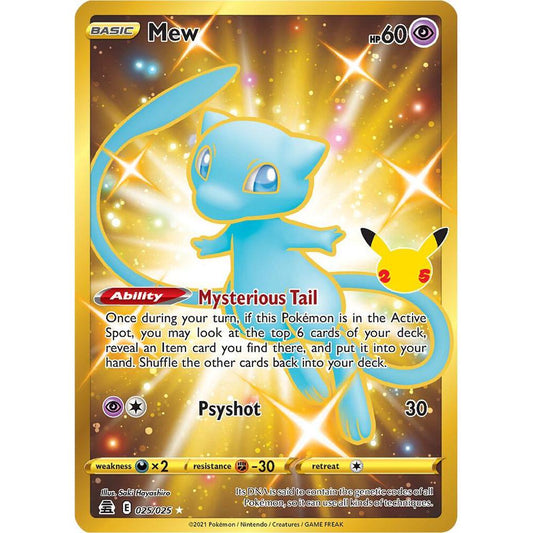 POKEMON Mew Secret 025/025 from Celebrations CLB Pokémon Trading Card