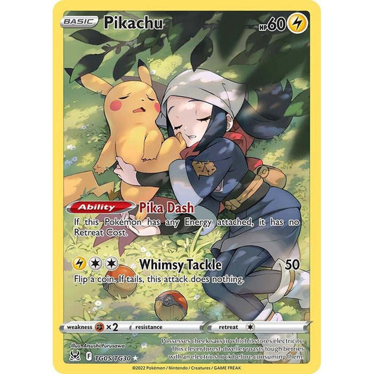 POKEMON Pikachu TG05/TG30 from SWSH11 Lost Origin Trainer Gallery Pokémon Trading Card