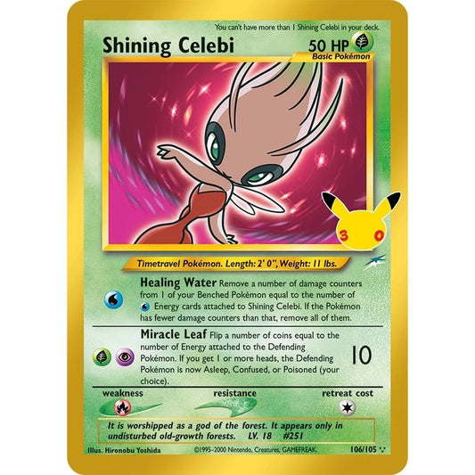 POKEMON Shining Celebi - 106/105 - ME: 30th Celebration Classic Collection (30C)
